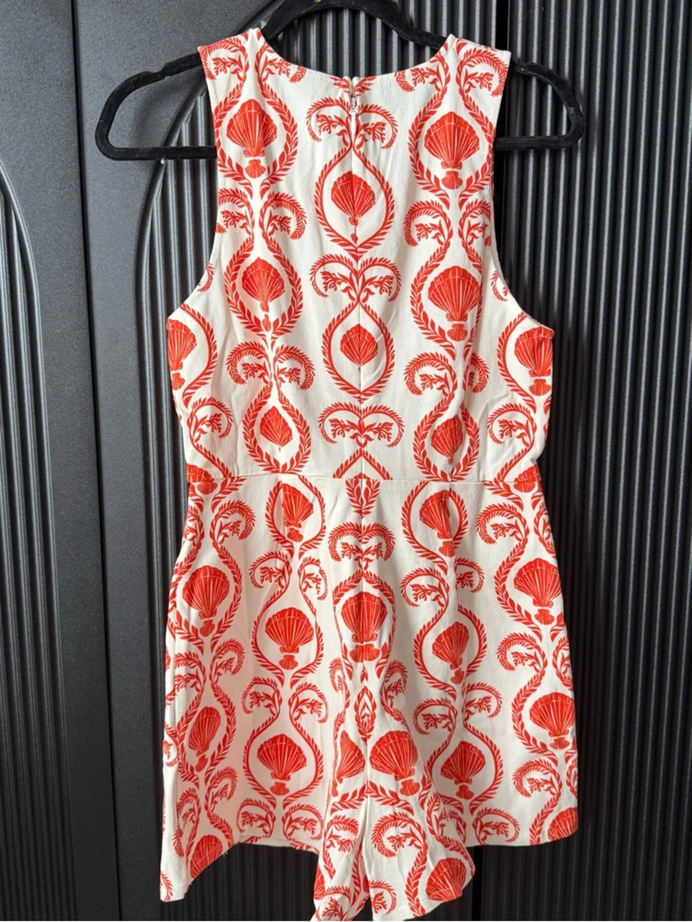 VICI White and Coral Shell-Print Sleeveless Mini Dress - Picture 10 of 14